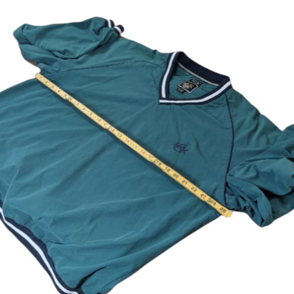 Men's R&R Pro Pullover Windbreaker Blue/Green Sport Tennis - Large - Picture 16 of 16